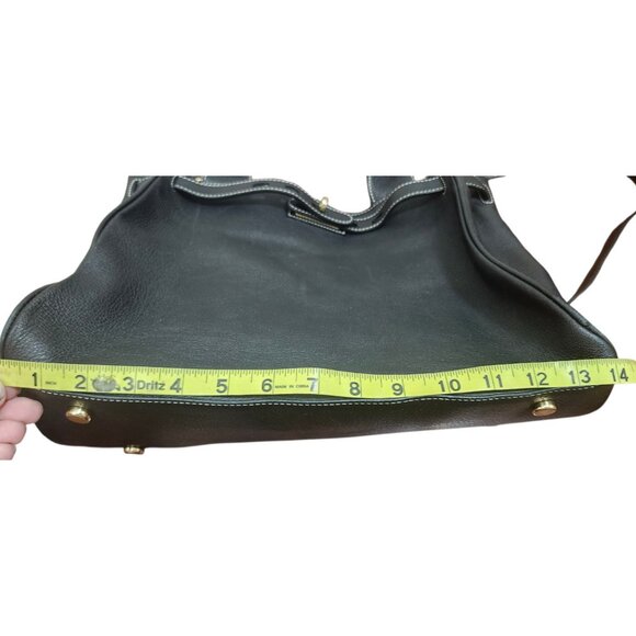 Suarez Made in Italy Black Leather Tote Shoulder Bag Gold Hardware Large Structu - Picture 14 of 16